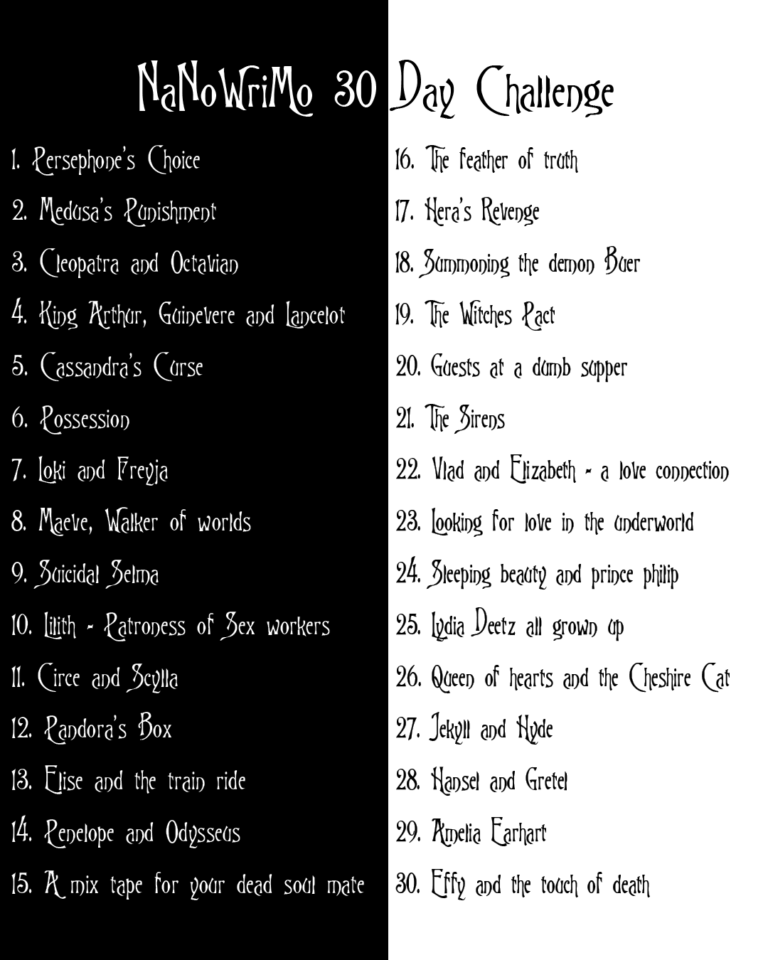 NaNoWriMo 30 Day Challenge