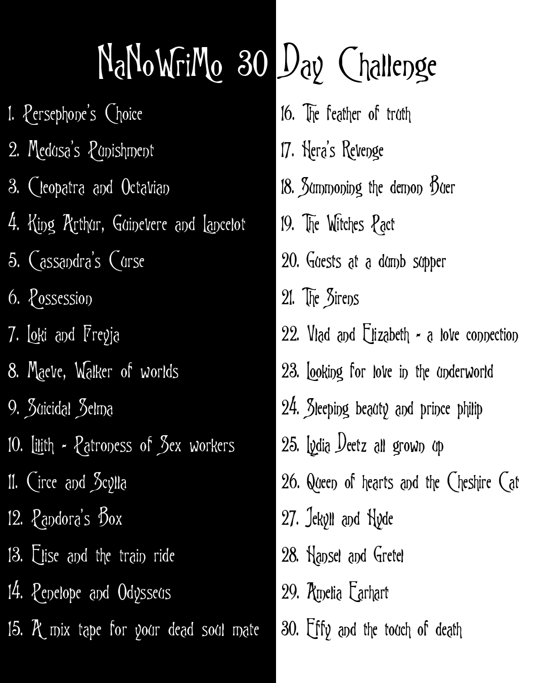 NaNoWriMo 30 Day Challenge